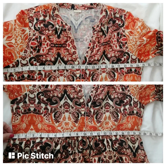 Agua Bendita for Anthropologie Elayna Cotton Midi Long Sleeve Dress Large Petite - Picture 15 of 17